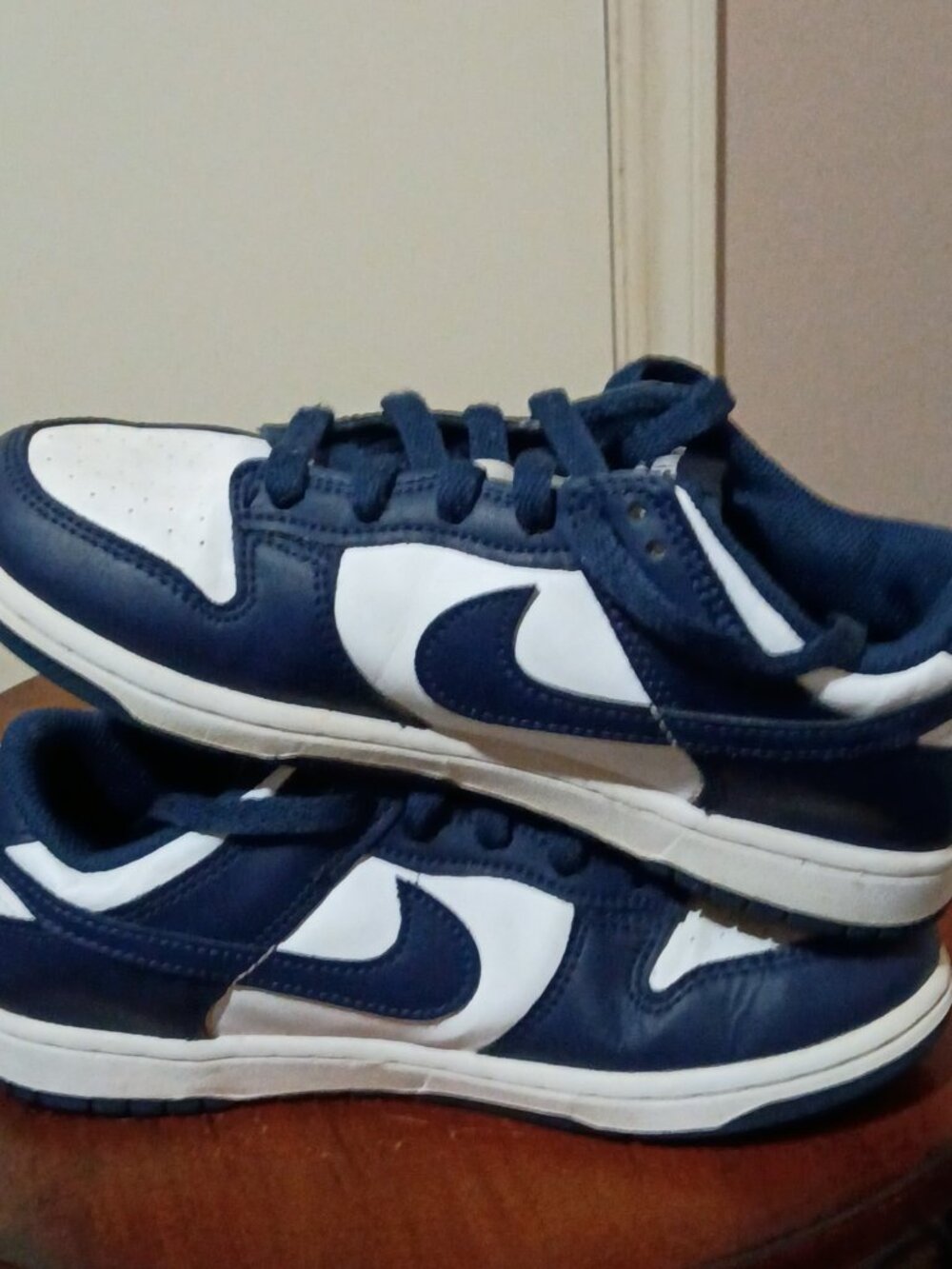 Nike Dunk Low Midnight Navy Blue White Kids Sneakers FB9108-116 Size 3Y - Picture 13 of 14